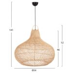 ΦΩΤΙΣΤΙΚΟ ΟΡΟΦΗΣ ΚΡΕΜΑΣΤΟ HM7860 ΦΥΣΙΚΟ RATTAN ΣΕ ΦΥΣΙΚΟ ΧΡΩΜΑ Φ54x46-141Υεκ. - Image 2