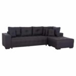ΓΩΝΙΑΚΟΣ ΚΑΝΑΠΕΣ-ΚΡΕΒΑΤΙ ΜΕ ΑΠΟΘ.ΧΩΡΟ TRENDSTON HM3302.01R ΓΚΡΙ ΥΦΑΣΜΑ 298x177x95Υεκ