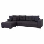 ΓΩΝΙΑΚΟΣ ΚΑΝΑΠΕΣ-ΚΡΕΒΑΤΙ ΜΕ ΑΠΟΘ.ΧΩΡΟ TRENDSTON HM3302.01L ΓΚΡΙ ΥΦΑΣΜΑ 298x177x95Υεκ