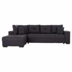ΓΩΝΙΑΚΟΣ ΚΑΝΑΠΕΣ-ΚΡΕΒΑΤΙ ΜΕ ΑΠΟΘ.ΧΩΡΟ TRENDSTON HM3302.01L ΓΚΡΙ ΥΦΑΣΜΑ 298x177x95Υεκ - Image 4