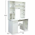 ΓΡΑΦΕΙΟ ΜΕ ΒΙΒΛΙΟΘΗΚΗ-ΡΑΦΙΕΡΑ STATUS ΛΕΥΚΟ HM2032.03 120x55,5x182,5 εκ. - Image 2