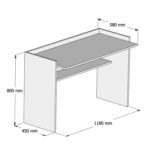 ΓΡΑΦΕΙΟ ΜΕΛΑΜΙΝΗΣ ΓΚΡΙ ΛΕΥΚΟ HM9227.13 118x58x80Υεκ. - Image 2