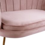 ΚΑΝΑΠΕΣ 2ΘΕΣΙΟΣ COQUILLE HM8627.02 ΑΠΟ ΒΕΛΟΥΔΟ ΣΑΠΙΟ ΜΗΛΟ & ΧΡΥΣΑ ΠΟΔΙΑ 130x81x86εκ. - Image 7