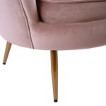 ΚΑΝΑΠΕΣ 2ΘΕΣΙΟΣ COQUILLE HM8627.02 ΑΠΟ ΒΕΛΟΥΔΟ ΣΑΠΙΟ ΜΗΛΟ & ΧΡΥΣΑ ΠΟΔΙΑ 130x81x86εκ. - Image 10