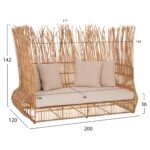 ΚΑΝΑΠΕΣ ΕΞ. ΧΩΡΟΥ ZEPHYR HM5988 ΚΑΛΑΜΙΑ RATTAN ΦΥΣΙΚΟ-ΜΠΕΖ ΜΑΞΙΛΑΡΙΑ 200x120x142Yεκ. - Image 2