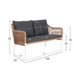 ΚΑΝΑΠΕΣ ΕΞ.ΧΩΡΟΥ BAFFIN HM6054.01 ΑΛΟΥΜΙΝΙΟ ΛΕΥΚΟ-ΣΥΝΘ.RATTAN ΜΠΕΖ-ΑΝΘΡΑΚΙ ΜΑΞΙΛΑΡΙΑ - Image 2