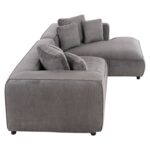 ΚΑΝΑΠΕΣ ΓΩΝΙΑ 3-ΘΕΣΙΟΣ GRACE HM3280.03R ΓΚΡΙ ΥΦΑΣΜΑ 252x105-160x70-90Υεκ. - Image 4