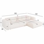ΚΑΝΑΠΕΣ ΓΩΝΙΑ BRICKEN HM3275.02R ΛΕΥΚΟ ΥΦΑΣΜΑ 110-282x98-160x72Υεκ. - Image 2
