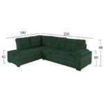 ΚΑΝΑΠΕΣ ΚΡΕΒΑΤΙ JADE HM3144.05L ΑΡΙΣΤΕΡΗ ΓΩΝΙΑ ΣΕ ΚΥΠΑΡΙΣΣΙ ΧΡΩΜΑ 250x180x88Υεκ. - Image 2