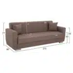ΚΑΝΑΠΕΣ ΚΡΕΒΑΤΙ POLYA ΤΡΙΘΕΣΙΟΣ ΚΑΦΕ HM3240.02 215x80x77 εκ. - Image 2