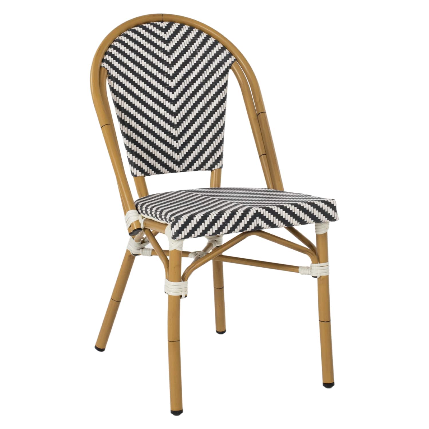karekla-bamboo-look-mayro-leyko-fb958600 ΚΑΡΕΚΛΑ BAMBOO LOOK ΜΑΥΡΟ-ΛΕΥΚΟ HM5860.01 46x56x88Y εκ. - Image 1