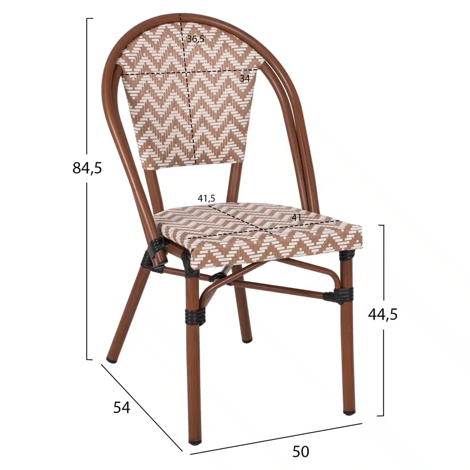 ΚΑΡΕΚΛΑ BAMBOO LOOK ΣΕ ΚΑΦΕ ΚΑΙ ΜΠΕΖ-ΛΕΥΚΗ ΕΠΕΝΔΥΣΗ HM5860.03 50x54x84,5Yεκ. - Image 2