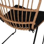 ΚΑΡΕΚΛΑ ΜΕΤΑΛΛΙΚΗ ΜΑΥΡΗ HM5866.01 ΜΑΥΡΟ ΜΑΞΙΛΑΡΙ & RATTAN ΦΥΣΙΚΟ 51.5x58x86Yεκ. - Image 8