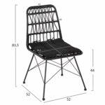 ΚΑΡΕΚΛΑ ΕΞ.ΧΩΡΟΥ ALLEGRA HM5453.12 ΜΕΤΑΛΛΟ-ΜΑΞΙΛΑΡΙ-WICKER ΜΑΥΡΟ 52x52x83,5Yεκ. - Image 2