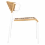 ΚΑΡΕΚΛΑ SUKI HM6053.01 ΜΕΤΑΛΛO ΛΕΥΚΟ KAI ΣΥΝΘ. RATTAN ΣΕ ΦΥΣΙΚΟ 54x62x80Υεκ - Image 4