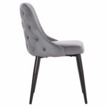 ΚΑΡΕΚΛΑ SERENITY HM8527.11 ΒΕΛΟΥΔΟ ΓΚΡΙ ΜΕ ΜΑΥΡΑ ΜΕΤΑΛΛΙΚΑ ΠΟΔΙΑ 51x54x83,5Υεκ. - Image 4