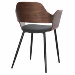 ΚΑΡΕΚΛΑ VELP HM9616.04 ΞΥΛΟ ΣΕ ΚΑΡΥΔΙ-ΓΚΡΙ ΥΦΑΣΜΑ-ΜΑΥΡΑ ΜΕΤΑΛ. ΠΟΔΙΑ 55,5x50x79Υεκ. - Image 5