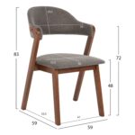 ΚΑΡΕΚΛΑ RIDER HM9734.01 RUBBERWOOD ΣΕ ΚΑΡΥΔΙ-ΥΦΑΣΜΑ ΓΚΡΙ 59x59x83Yεκ. - Image 2