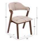 ΚΑΡΕΚΛΑ RIDER HM9734.02 RUBBERWOOD ΣΕ ΚΑΡΥΔΙ-ΥΦΑΣΜΑ ΕΚΡΟΥ 59x59x83Yεκ. - Image 2