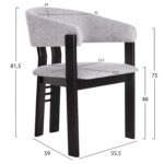 ΚΑΡΕΚΛΑ ZARRA HM9970.02 RUBBERWOOD ΣΕ ΜΑΥΡΟ-ΑΝΟΙΧΤΟ ΓΚΡΙ ΥΦΑΣΜΑ 55,5x59x81,5Υεκ - Image 2