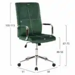 ΚΑΡΕΚΛΑ ΓΡΑΦΕΙΟΥ JOSEF HM1181.03 ΚΥΠΑΡΙΣΣΙ ΒΕΛΟΥΔΟ-INOX ΒΑΣΗ 58x61x105-113Yεκ. - Image 2