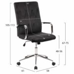 ΚΑΡΕΚΛΑ ΓΡΑΦΕΙΟΥ JOSEF HM1181.04 ΜΑΥΡΟ ΒΕΛΟΥΔΟ-INOX ΒΑΣΗ 58x61x105-113Yεκ. - Image 2