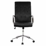 ΚΑΡΕΚΛΑ ΓΡΑΦΕΙΟΥ JOSEF HM1181.04 ΜΑΥΡΟ ΒΕΛΟΥΔΟ-INOX ΒΑΣΗ 58x61x105-113Yεκ. - Image 3