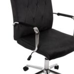 ΚΑΡΕΚΛΑ ΓΡΑΦΕΙΟΥ JOSEF HM1181.04 ΜΑΥΡΟ ΒΕΛΟΥΔΟ-INOX ΒΑΣΗ 58x61x105-113Yεκ. - Image 8