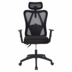ΚΑΡΕΚΛΑ ΓΡΑΦΕΙΟΥ MEXER HM1195.01 ΜΑΥΡΟ MESH-ΜΕΤΑΛ.ΒΑΣΗ-NYLON ΣΚΕΛΕΤΟΣ 68x70x136Υεκ. - Image 3