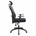 ΚΑΡΕΚΛΑ ΓΡΑΦΕΙΟΥ MEXER HM1195.01 ΜΑΥΡΟ MESH-ΜΕΤΑΛ.ΒΑΣΗ-NYLON ΣΚΕΛΕΤΟΣ 68x70x136Υεκ. - Image 4