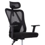 ΚΑΡΕΚΛΑ ΓΡΑΦΕΙΟΥ MEXER HM1195.01 ΜΑΥΡΟ MESH-ΜΕΤΑΛ.ΒΑΣΗ-NYLON ΣΚΕΛΕΤΟΣ 68x70x136Υεκ. - Image 6