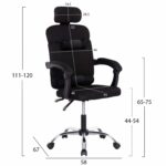 ΚΑΡΕΚΛΑ ΓΡΑΦΕΙΟΥ CRONER HM1196.01 ΜΑΥΡΟ MESH-ΜΕΤΑΛ.ΒΑΣΗ-NYLON ΣΚΕΛΕΤΟΣ 58x99x120Υεκ. - Image 2