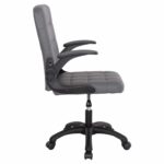 ΚΑΡΕΚΛΑ ΓΡΑΦΕΙΟΥ PORTIMA HM1197.03 ΓΚΡΙ PVC-ΜΑΥΡΟΣ NYLON ΣΚΕΛΕΤΟΣ & ΒΑΣΗ 66.5x60x97Υεκ - Image 4