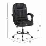 ΚΑΡΕΚΛΑ ΓΡΑΦΕΙΟΥ LAGOM HM1198 ΜΑΥΡO PVC-ΜΕΤΑΛ.ΒΑΣΗ-ΜΑΥΡΟ NYLON ΣΚΕΛΕΤΟΣ 60x70x104Υεκ - Image 2