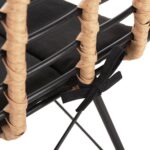 ΚΑΡΕΚΛΑ ΜΕΤΑΛΛΙΚΗ ALLEGRA HM5691.11 WICKER ΜΠΕΖ-ΜΑΥΡΟ 51x54x84Υεκ. - Image 9