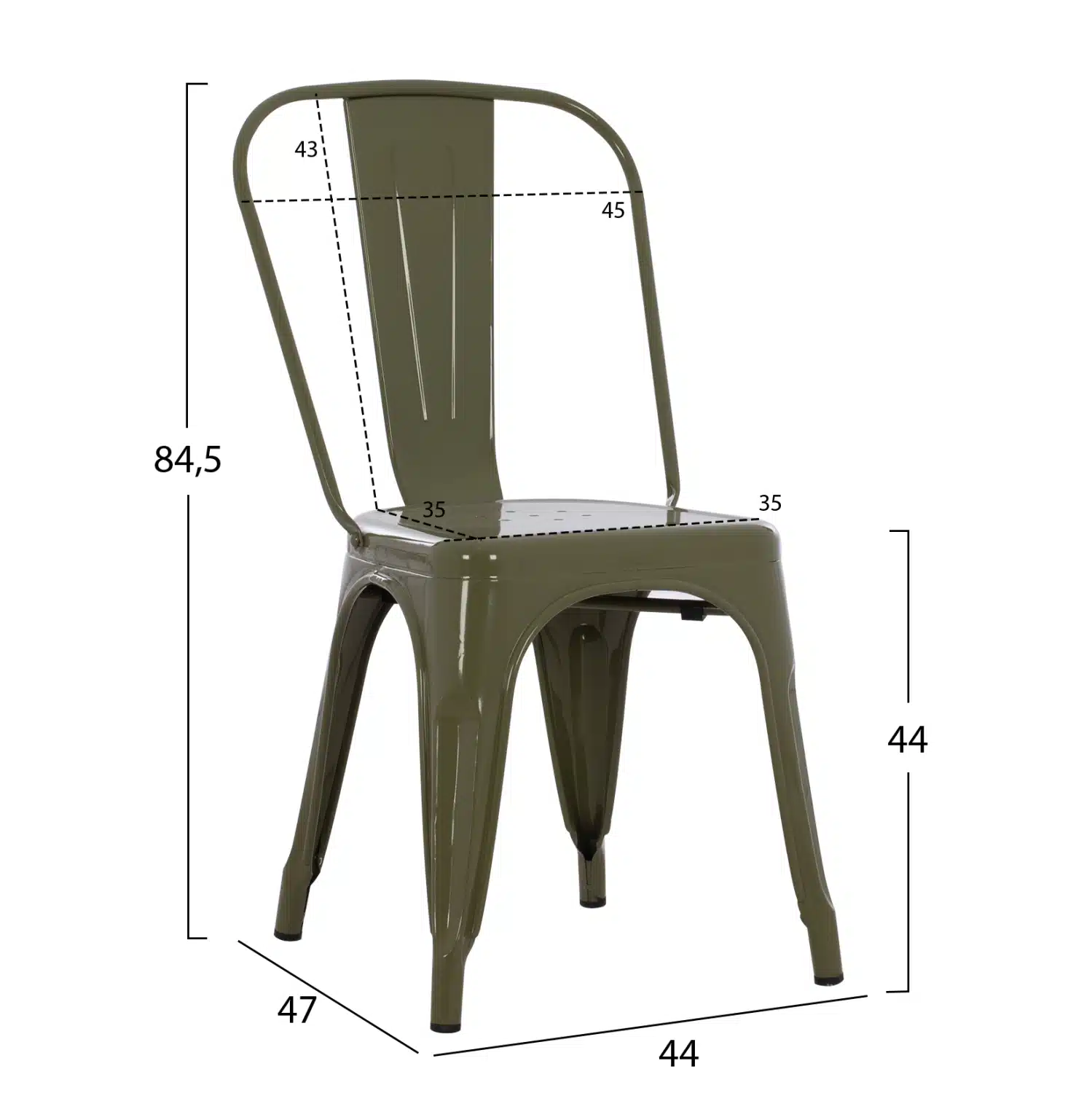 ΚΑΡΕΚΛΑ ΜΕΤΑΛΛΙΚΗ MELITA-PRO HM8641.43 ΣΕ DARK OLIVE GREEN 44x47x84.5Υεκ. - Image 2