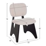 ΚΑΡΕΚΛΑ ΤΡΑΠΕΖΑΡΙΑΣ BELLISI HM18248.02 ΕΚΡΟΥ ΥΦΑΣΜΑ-PLYWOOD ΣΕ ΜΑΥΡΟ 53x56x78Υεκ. - Image 2
