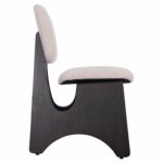 ΚΑΡΕΚΛΑ ΤΡΑΠΕΖΑΡΙΑΣ BELLISI HM18248.02 ΕΚΡΟΥ ΥΦΑΣΜΑ-PLYWOOD ΣΕ ΜΑΥΡΟ 53x56x78Υεκ. - Image 4