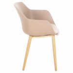 ΚΑΡΕΚΛΑ ΤΡΑΠΕΖΑΡΙΑΣ LUCIE HM8242.11 CAPUCCINO PP-ΜΕΤΑΛ. ΠΟΔΙΑ ΟΨΗ ΞΥΛΟΥ 56x55,5x80Υεκ - Image 4