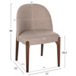 ΚΑΡΕΚΛΑ ΤΡΑΠΕΖΑΡΙΑΣ RAMMER HM9744.02 RUBBERWOOD ΣΕ ΚΑΡΥΔΙ-ΕΚΡΟΥ ΥΦΑΣΜΑ 57x55x86Υεκ. - Image 2