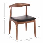 KΑΡΕΚΛΑ ΤΡΑΠΕΖΑΡΙΑΣ ALOR HM9947.03 RUBBERWOOD ΚΑΡΥΔΙ-ΜΑΥΡΟ PU 55x51x75Υεκ - Image 2
