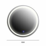 ΚΑΘΡΕΠΤΗΣ ΤΟΙΧΟΥ ΣΤΡΟΓΓΥΛΟΣ HM9580.40 ΑΛΟΥΜΙΝΙΟ ΣΕ ΓΚΡΙ-ΦΩΤΙΣΜΟΣ LED Φ60x3εκ. - Image 2