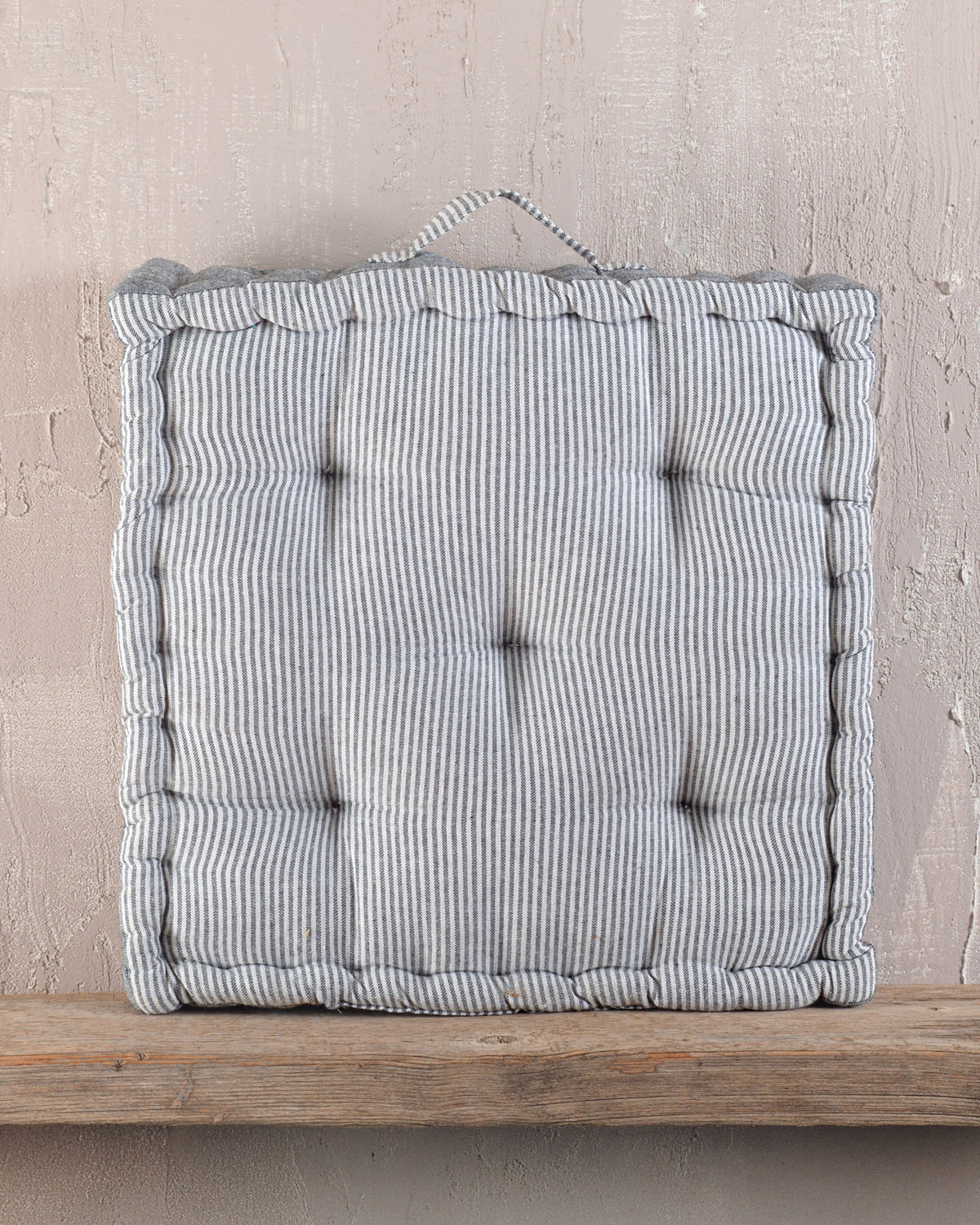kathy_new_pillow_ss253 Μαξιλάρα Δαπέδου 50x50x10 Kathy Ριγέ Γκρί Rythmos - Image 1