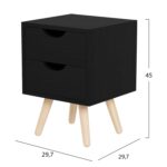 ΚΟΜΟΔΙΝΟ DINKL HM2472.02 ΜΕΛΑΜΙΝΗ-2 ΣΥΡΤΑΡΙΑ-WENGE 29,5x29,5x45Υεκ - Image 2