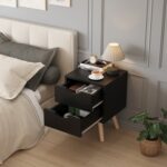 ΚΟΜΟΔΙΝΟ DINKL HM2472.02 ΜΕΛΑΜΙΝΗ-2 ΣΥΡΤΑΡΙΑ-WENGE 29,5x29,5x45Υεκ - Image 5