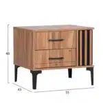 ΚΟΜΟΔΙΝΟ ΣΕΙΡΑ HARRY HM2487.01 ΜΕΛΑΜΙΝΗ ΦΥΣΙΚΟ ΞΥΛΟΥ-ΜΑΥΡΟ 55x43x48Υεκ. - Image 2