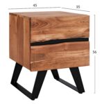 ΚΟΜΟΔΙΝΟ ALICIA HM8360.11 ΑΠΟ ΜΑΣΙΦ ΞΥΛΟ ΑΚΑΚΙΑΣ 45x35x56Yεκ. - Image 2