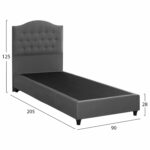 ΚΡΕΒΑΤΙ MALENA ΑΠΟ ΓΚΡΙ ΒΕΛΟΥΔΟ HM651.10 ΓΙΑ ΣΤΡΩΜΑ 90x200 εκ. - Image 3