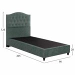 ΚΡΕΒΑΤΙ MALENA ΑΠΟ ΠΡΑΣΙΝΟ ΥΦΑΣΜΑ Τ. NUBUK HM651.27 ΓΙΑ ΣΤΡΩΜΑ 90x200 εκ. - Image 3