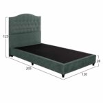 ΚΡΕΒΑΤΙ MALENA ΑΠΟ ΠΡΑΣΙΝΟ ΥΦΑΣΜΑ τύπου NUBUCK, HM647.27 ΓΙΑ ΣΤΡΩΜΑ 120x200 εκ. - Image 3